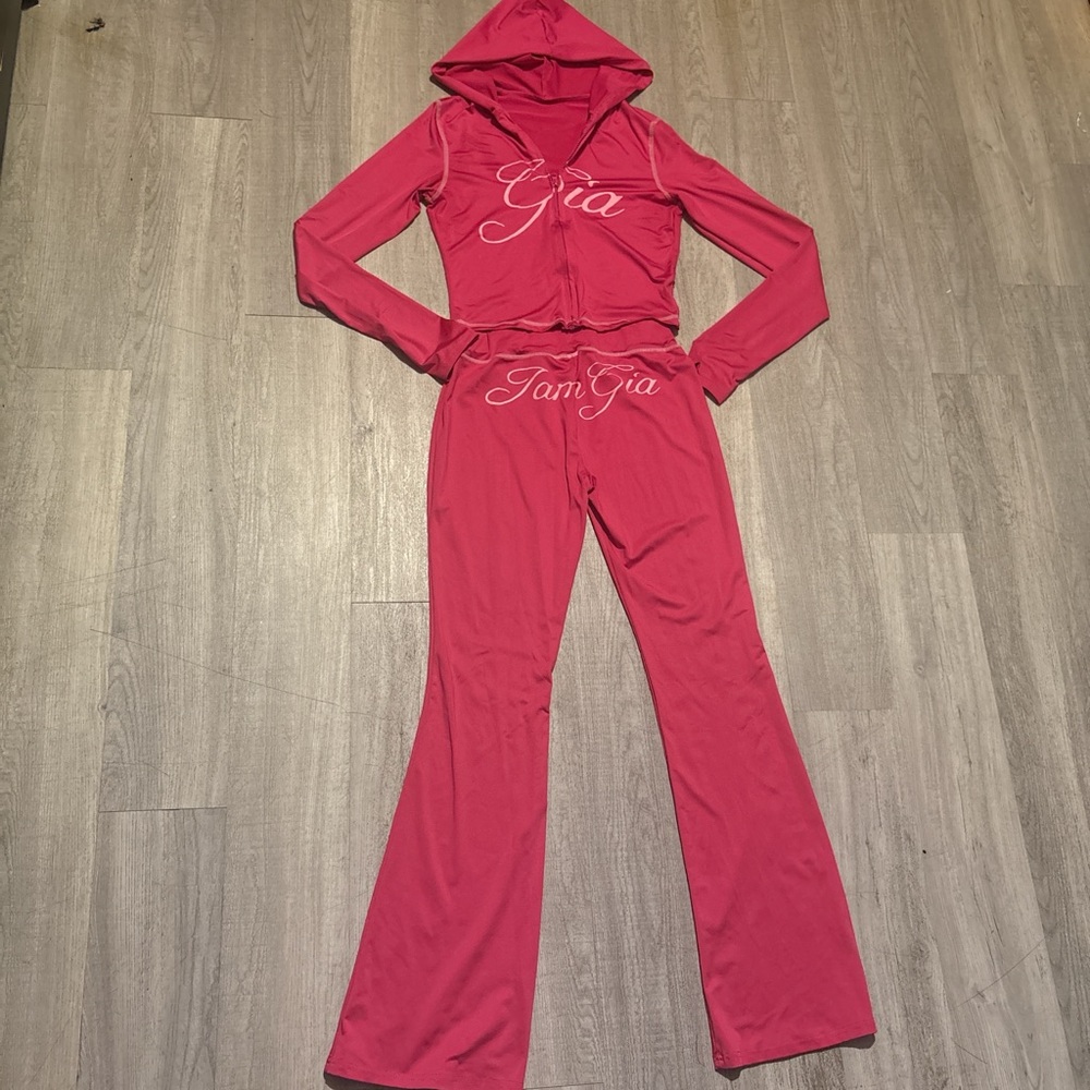 I.AM.GIA Hot Pink Hoodie & Flare Pant Set